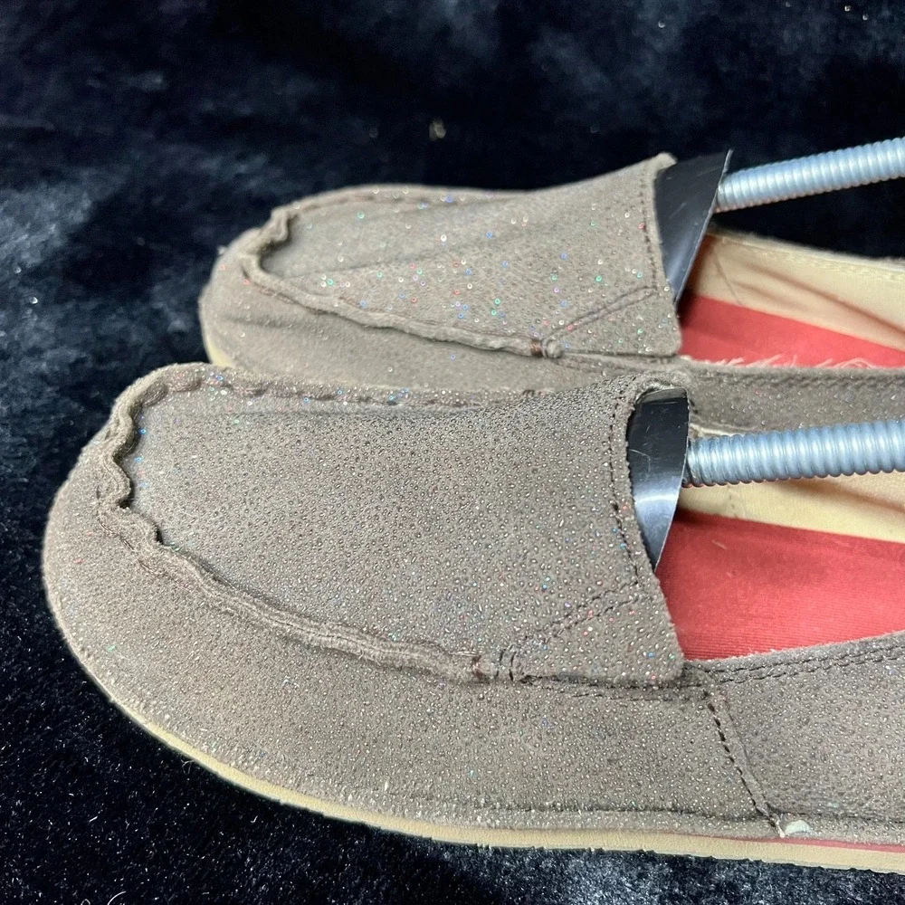 Twisted X‎ YCL0003 Girls 6 M Loafers Shoes Chocolate Shimmer Leather Slip On